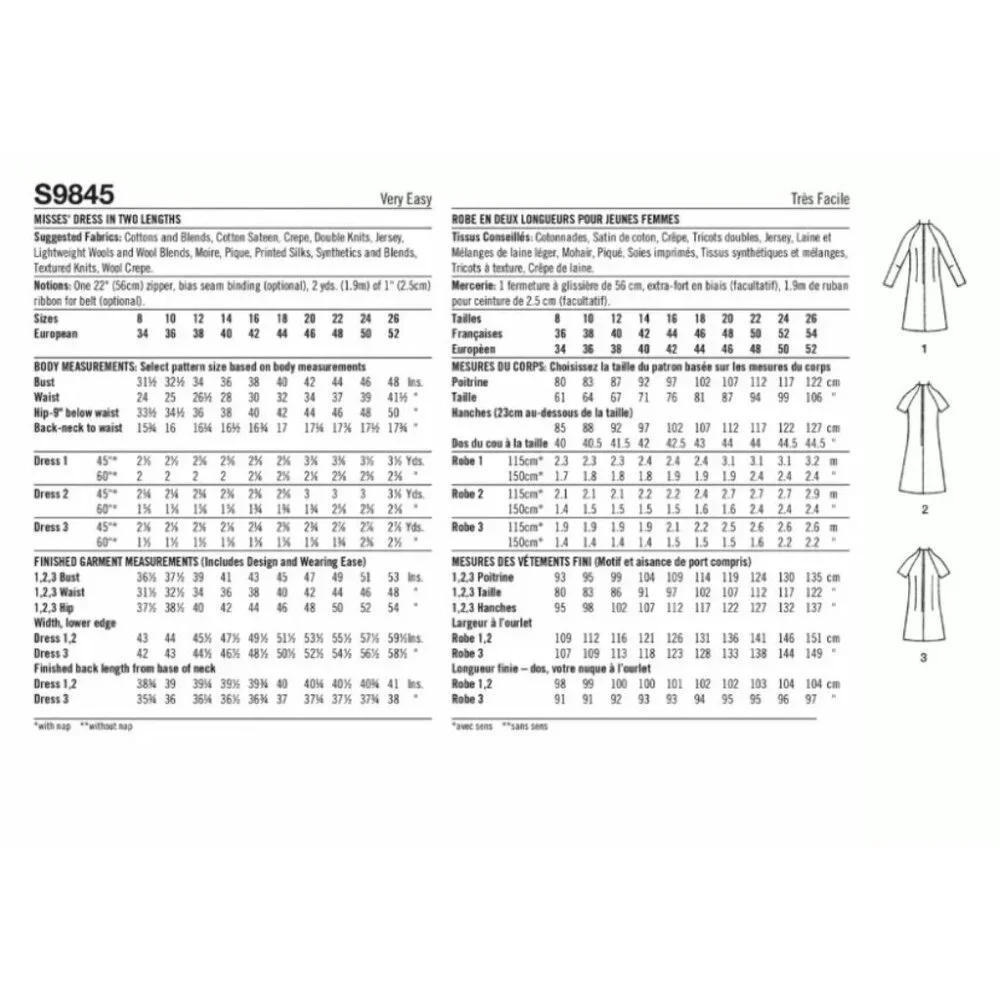 Simplicity Jiffy Pattern 9845 60s Vintage Dress 2 Lengths Plus Size 18-26 Retro
